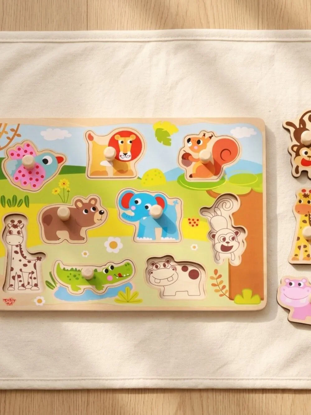 NEW Montessori Wooden Farm Animal Puzzle Toddler Learning Toy Educational Gift
